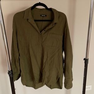 Madewell Green Flannel with Button detail
